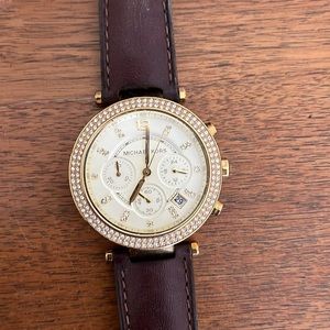Michael Kohrs Genuine Leather / Gold Watch